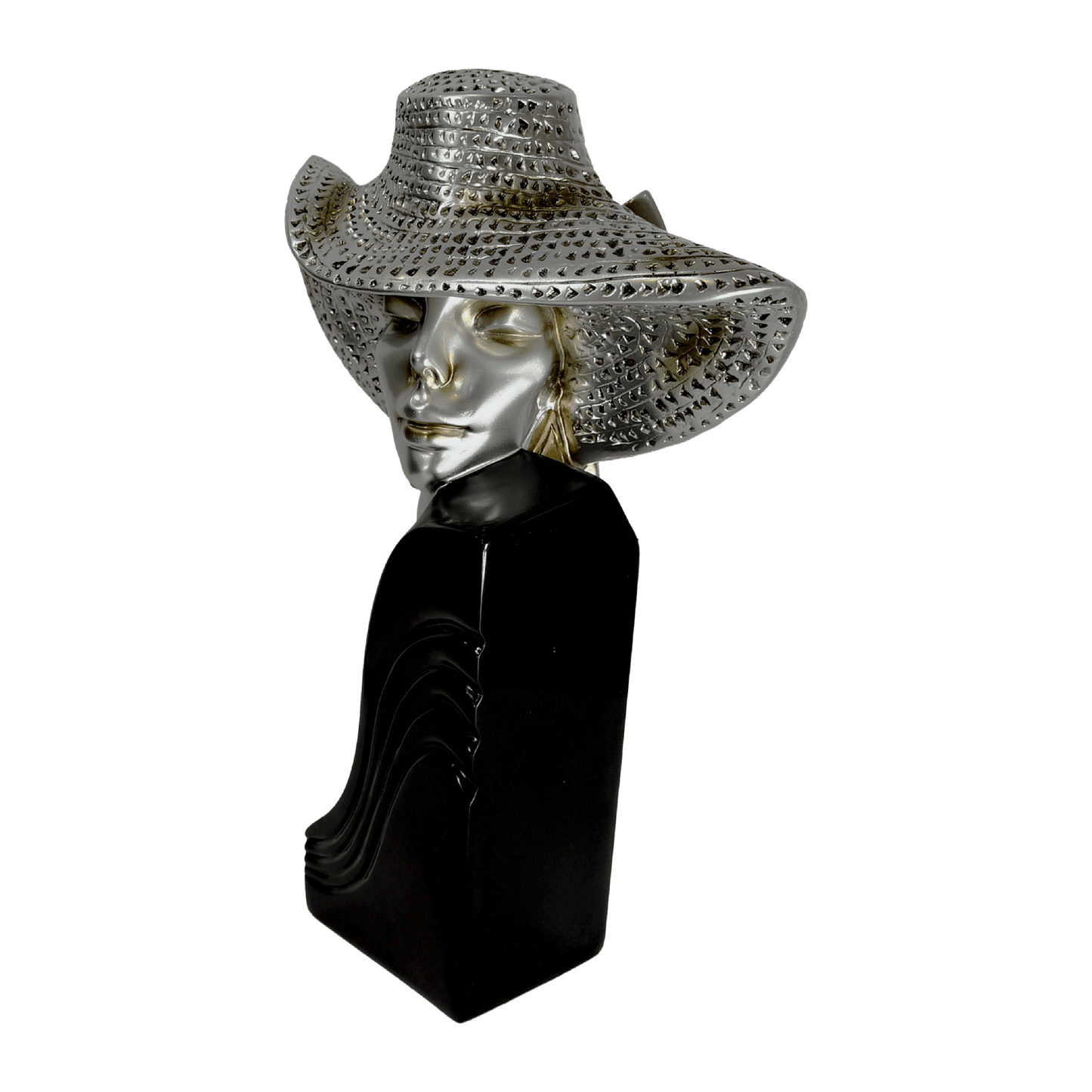 Luxury Hat Lady Sculpture – Elegant Home Decor Accent
