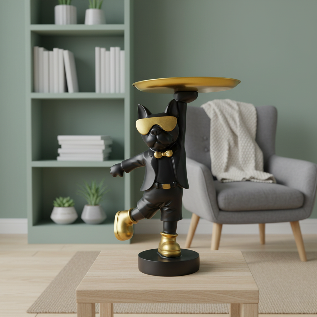 The Dapper Pup: Playful spirit, golden style.