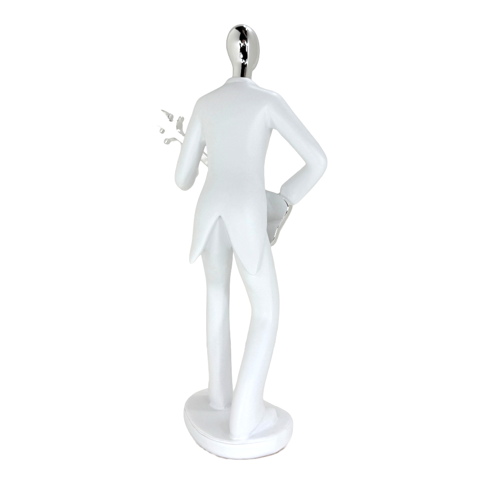 Modern Abstract Fragmented Guitar Player 11-Inch Tabletop Figurine – Contemporary Resin Musician Statue for Creative Home, Studio, and Office Décor