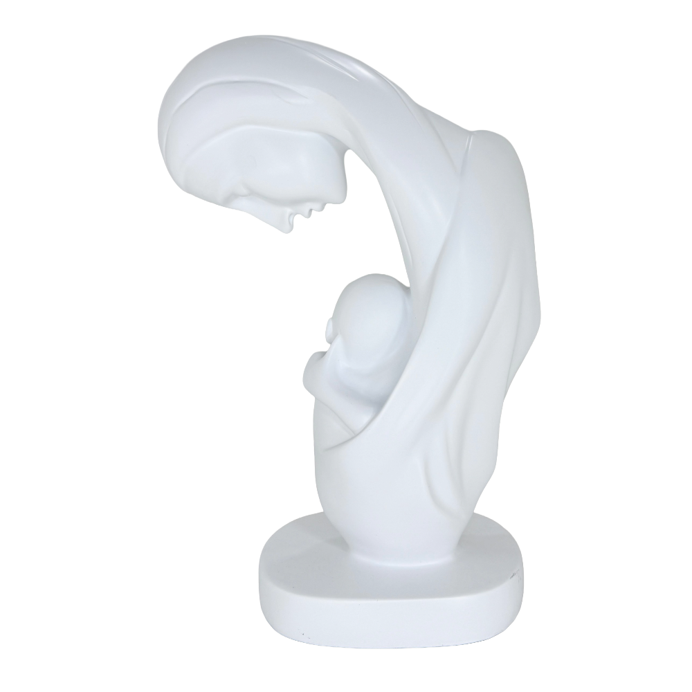 Modern Abstract Mother and Child Tabletop Sculpture – Contemporary Minimalist Parent-Child Statue for Family Home, Living Room, and Bedroom Decor