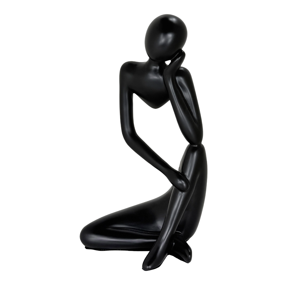 Modern Abstract Thinker Tabletop Sculpture – Contemporary Minimalist Seated Figurine for Home, Office, and Living Room Décor