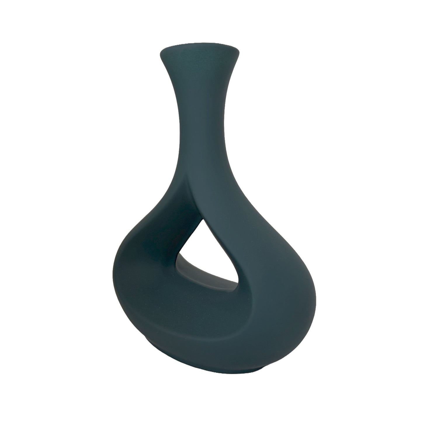 Minimalist Teardrop Ceramic Vase β Contemporary Matte Navy Decor