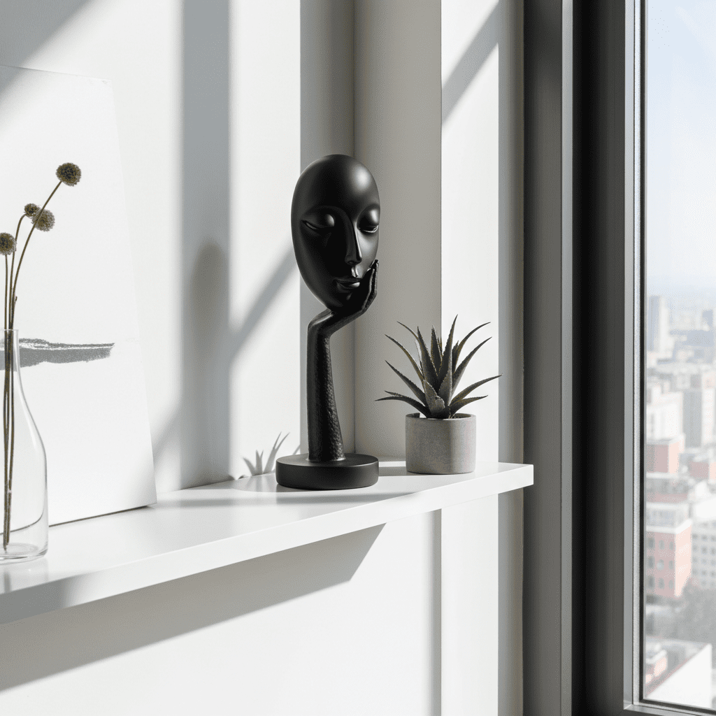 Silent Muse Sculpture – Modern Black Statement Decor