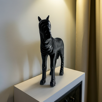 The Abstract Stallion Horse Wall Art – Strength Sculpted in Motion | Modern Abstract Animal Art Print for Living Room, Office & Gallery Decor