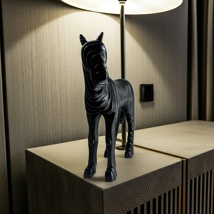 The Abstract Stallion Horse Wall Art – Strength Sculpted in Motion | Modern Abstract Animal Art Print for Living Room, Office & Gallery Decor