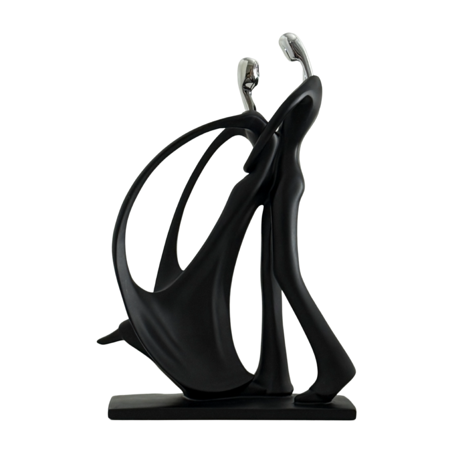 Dance Figurines Couple Sculpture Couple Dancing Abstract Statue w/Smooth Finish & Rectangular Base for Desktop Bedroom Ballroom Dancers Ballet Lovers Resin Ornament
