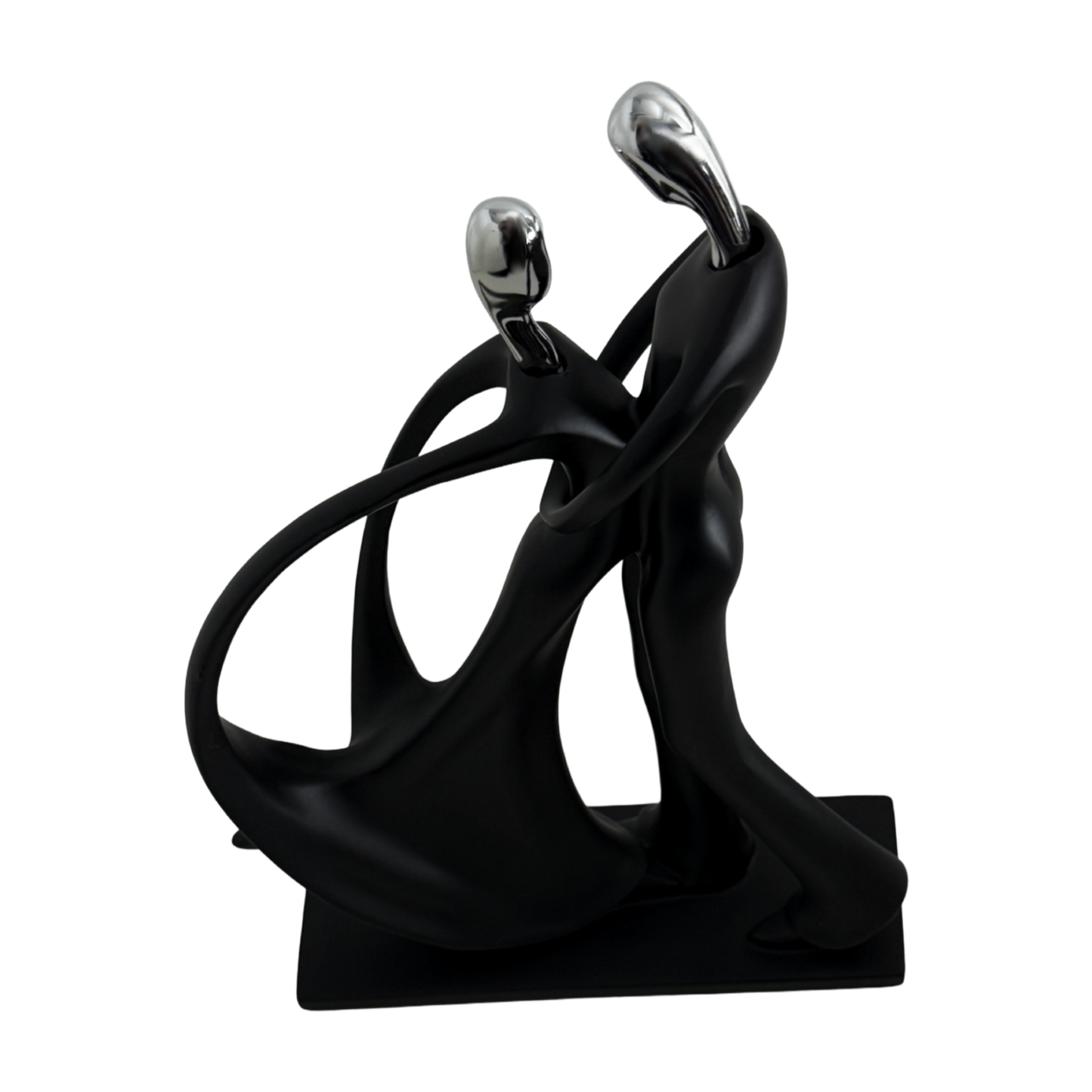 Dance Figurines Couple Sculpture Couple Dancing Abstract Statue w/Smooth Finish & Rectangular Base for Desktop Bedroom Ballroom Dancers Ballet Lovers Resin Ornament