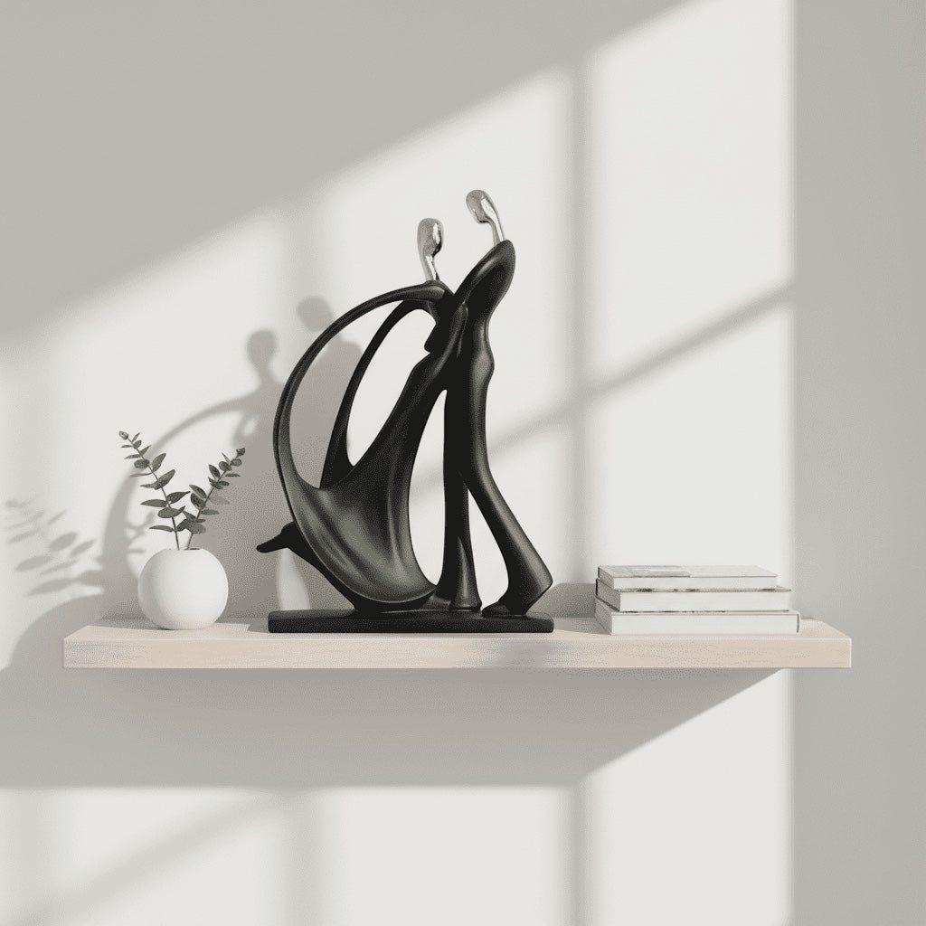 Modern Black Abstract Sculpture – Luxury Table Decor Accent