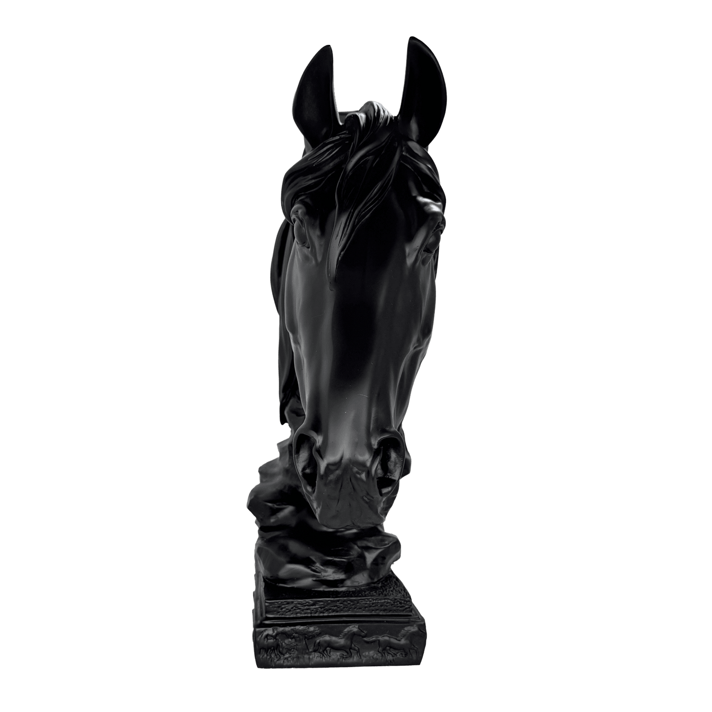 Matte Black Horse Bust Statue – Modern Equestrian Tabletop Decor