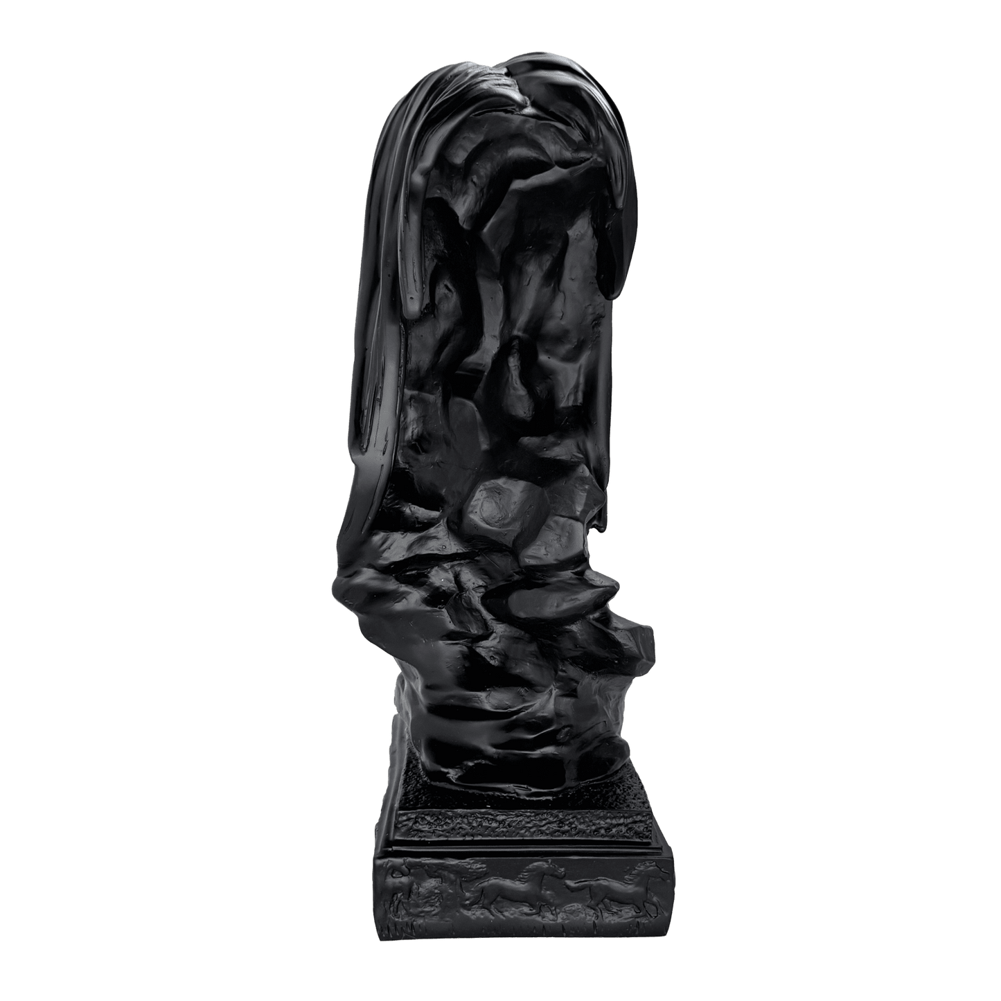 Matte Black Horse Bust Statue – Modern Equestrian Tabletop Decor