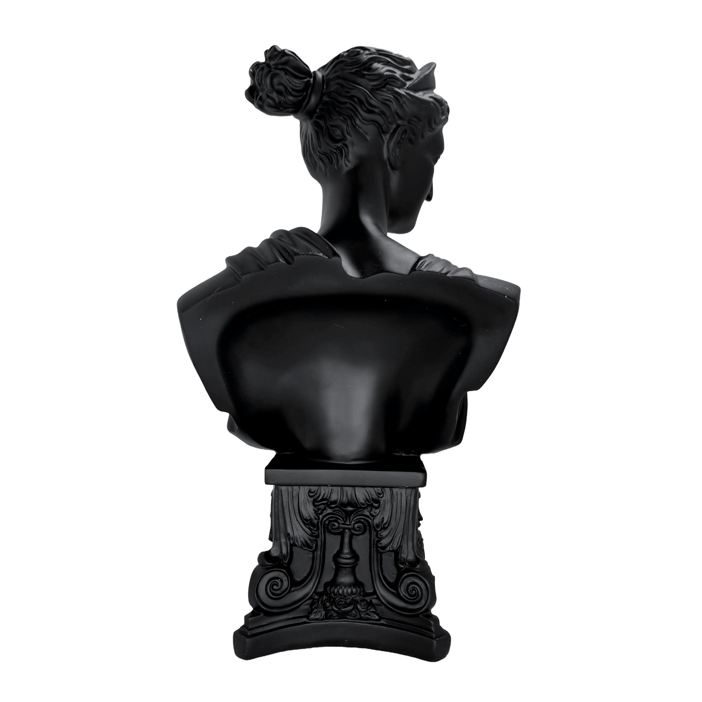 Greek Goddess Bust Statue – Matte Black Classical Roman Venus Sculpture