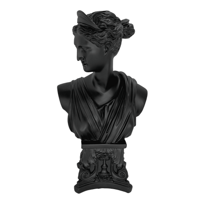 Greek Goddess Bust Statue – Matte Black Classical Roman Venus Sculpture