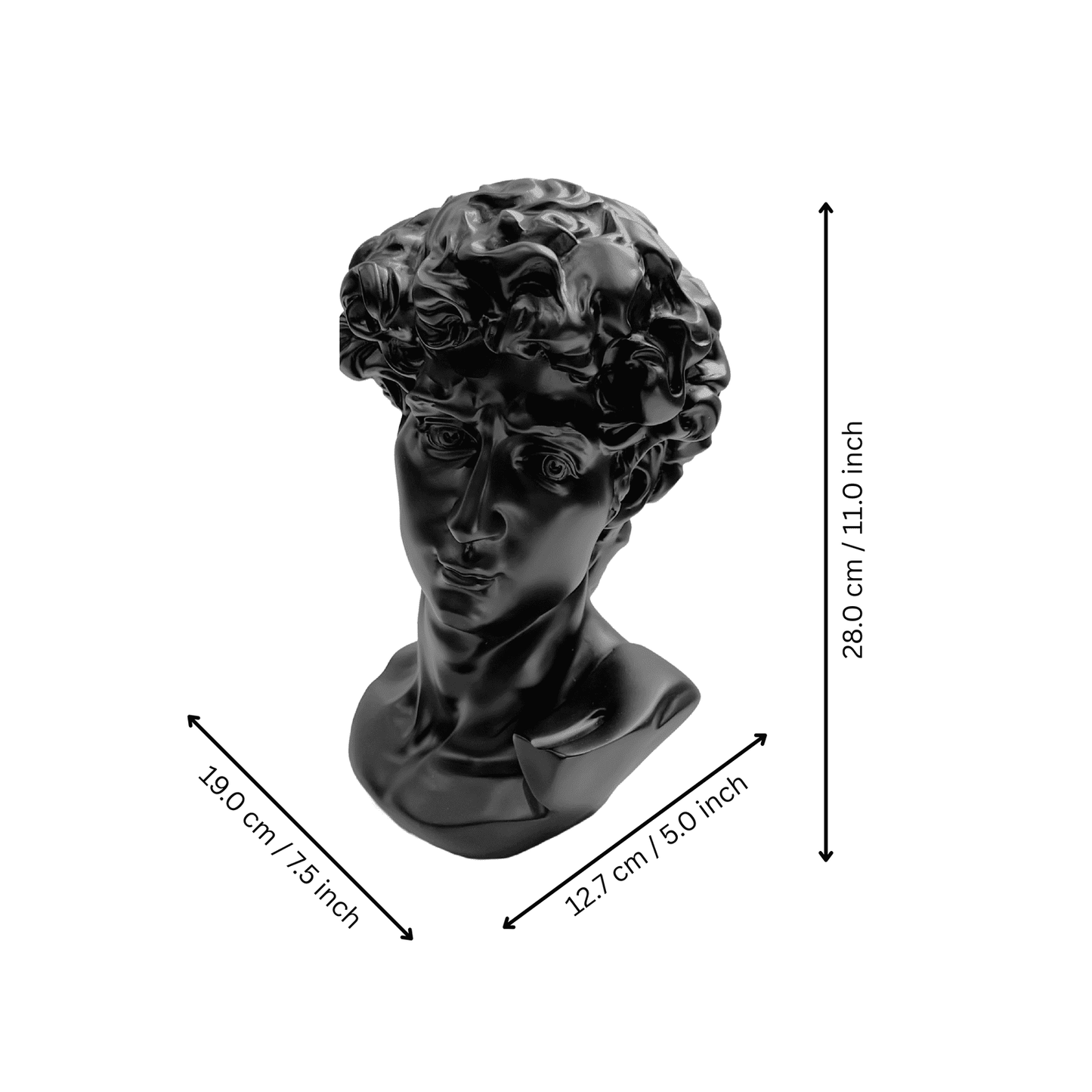 The Modern David in Black – Classical Renaissance Sculpture Reimagined in Contemporary Monochrome | Luxury Modern Wall Art Print for Living Room, Bedroom, Office & Gallery Decor