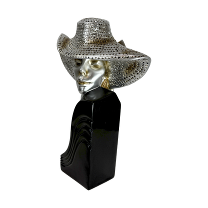 “The Gilded Hat”: A fusion of bold artistry and refined elegance.