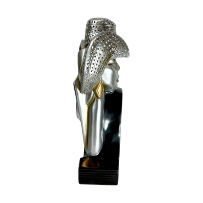 “The Gilded Hat”: A fusion of bold artistry and refined elegance.