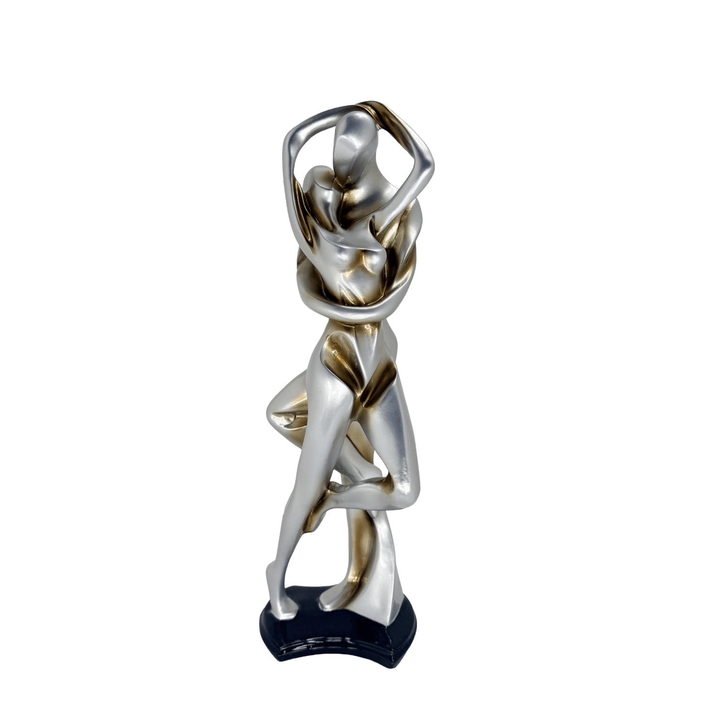 Abstract Embracing Couple Metallic Statue