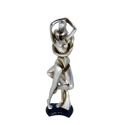 Abstract Embracing Couple Metallic Statue