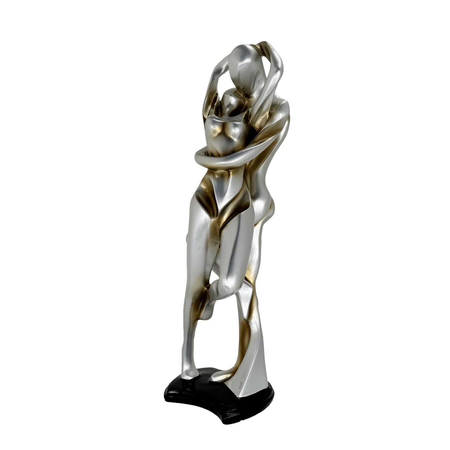 Abstract Embracing Couple Metallic Statue