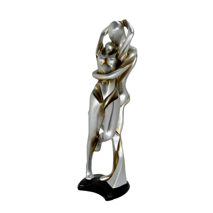Abstract Embracing Couple Metallic Statue
