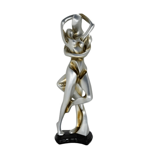 Abstract Embracing Couple Metallic Statue