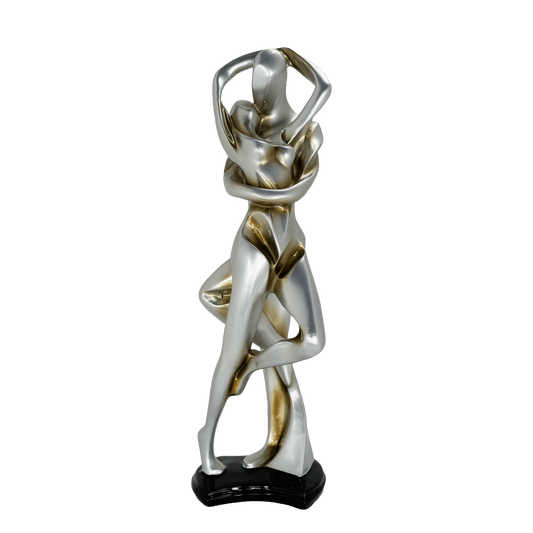 Abstract Embracing Couple Metallic Statue