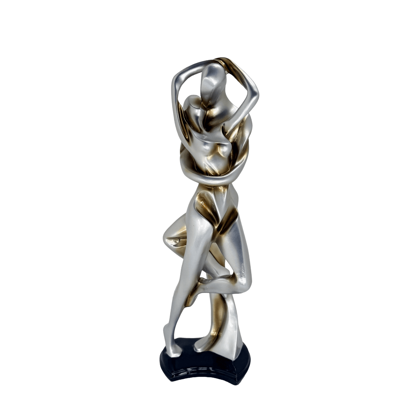 Abstract Embracing Couple Metallic Statue