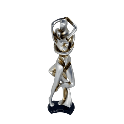 Abstract Embracing Couple Metallic Statue
