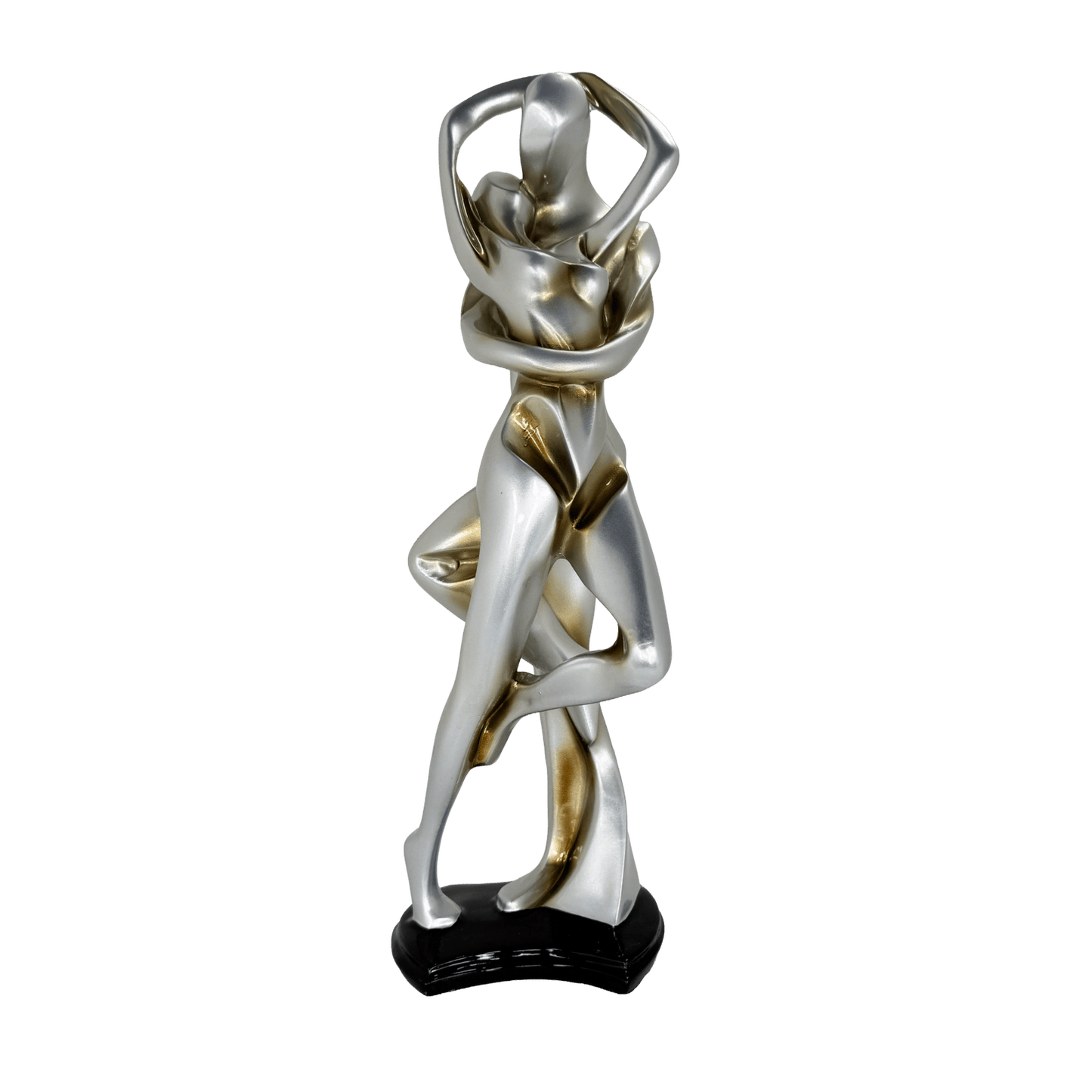 Abstract Embracing Couple Metallic Statue