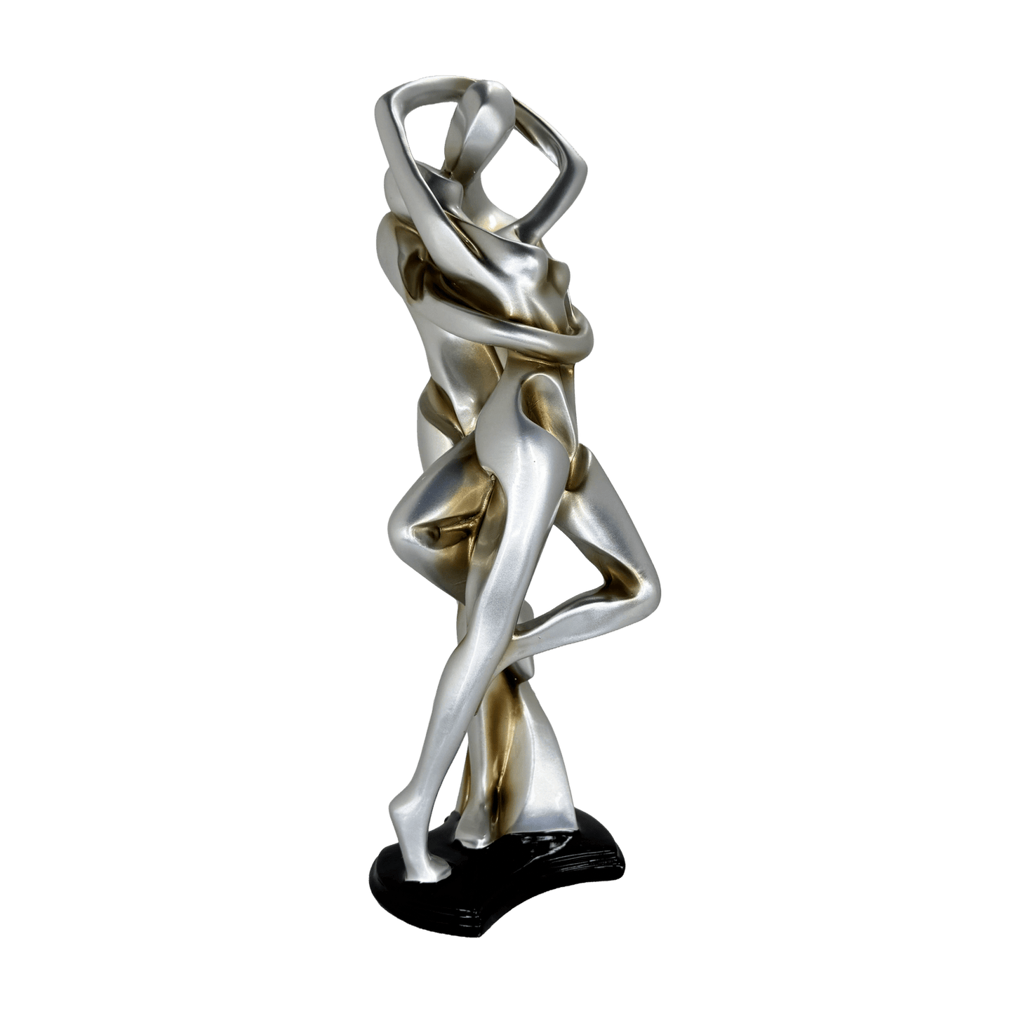 Abstract Embracing Couple Metallic Statue