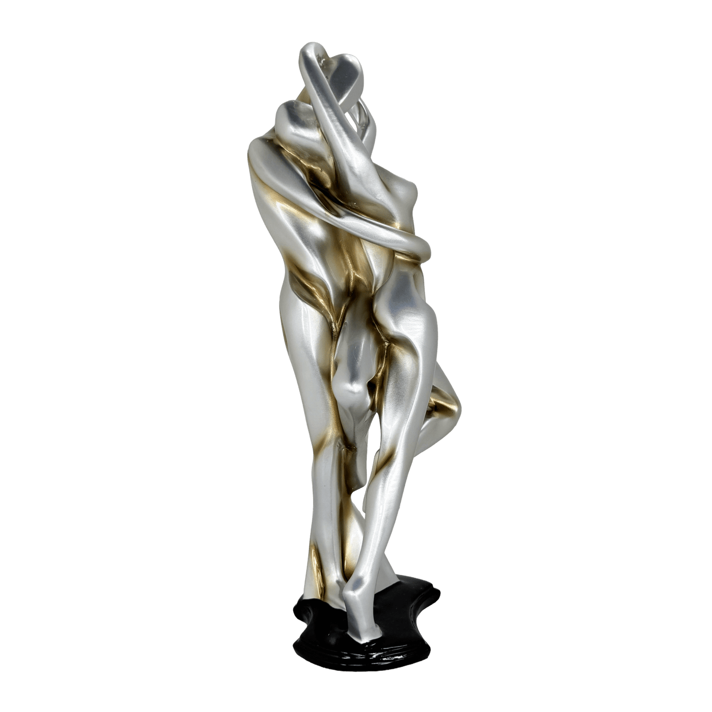 Abstract Embracing Couple Metallic Statue