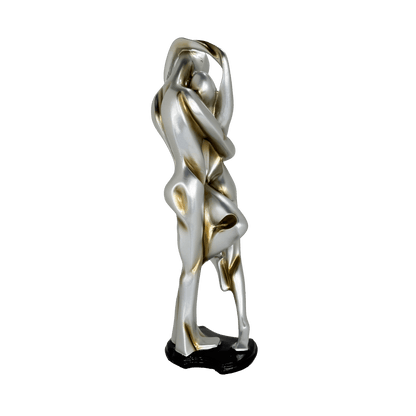 Abstract Embracing Couple Metallic Statue