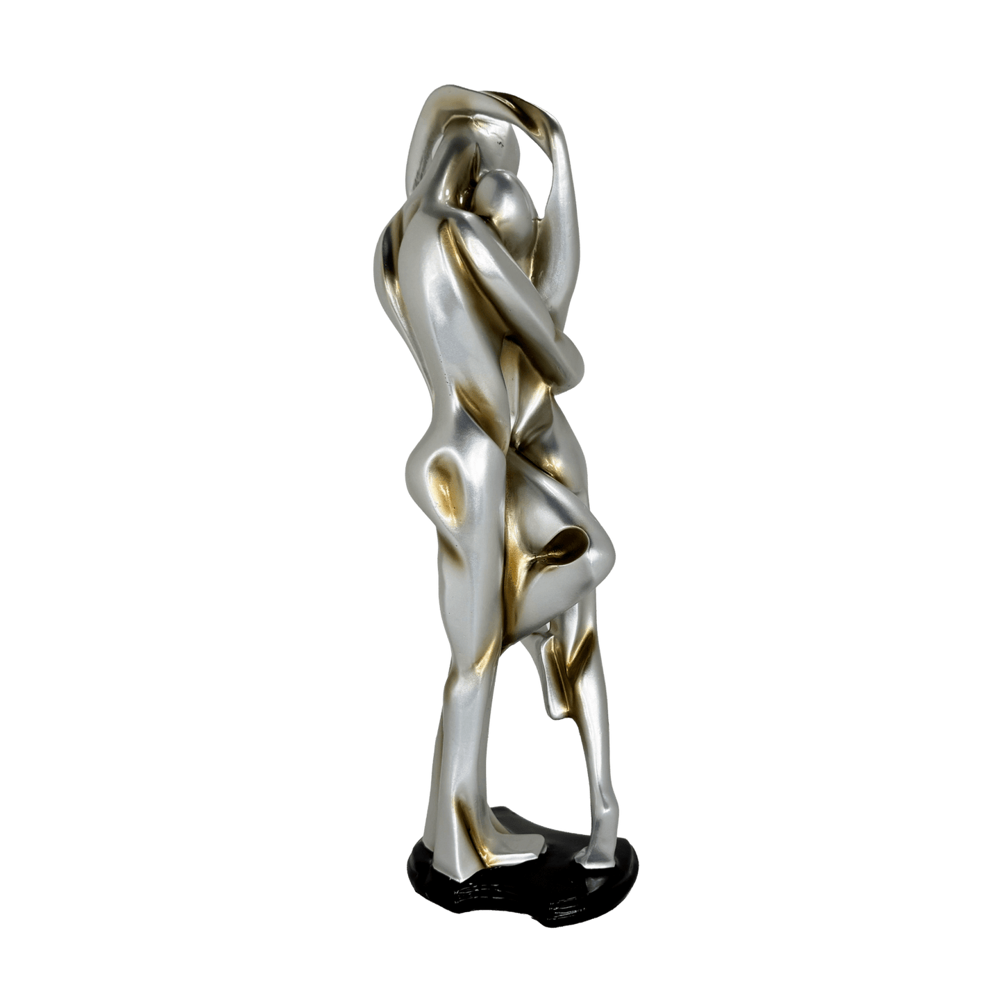 Abstract Embracing Couple Metallic Statue