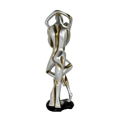Abstract Embracing Couple Metallic Statue