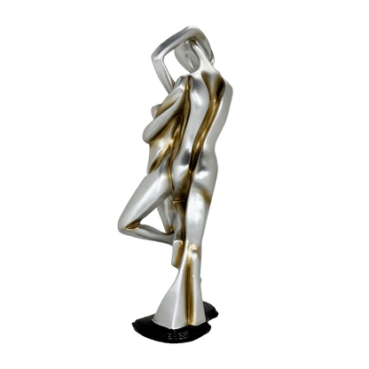 Abstract Embracing Couple Metallic Statue