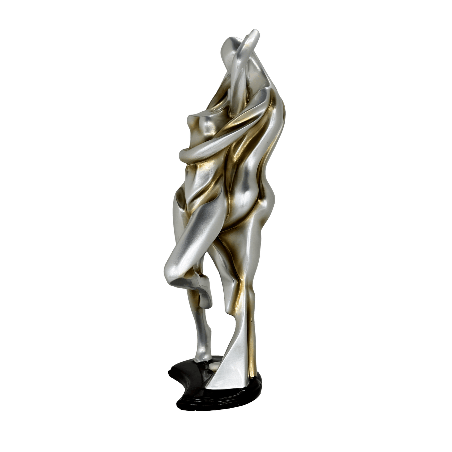 Abstract Embracing Couple Metallic Statue