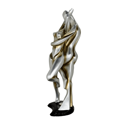 Abstract Embracing Couple Metallic Statue