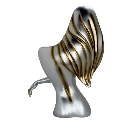 Elegant Abstract Female Bust Metallic Statue