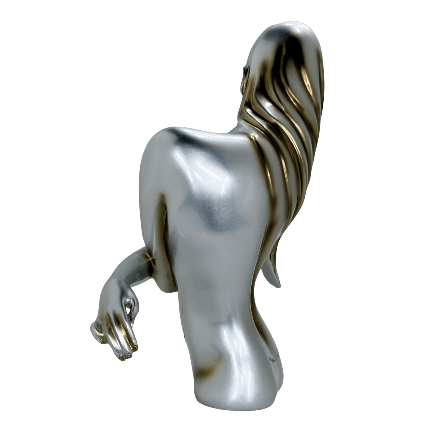 Elegant Abstract Female Bust Metallic Statue