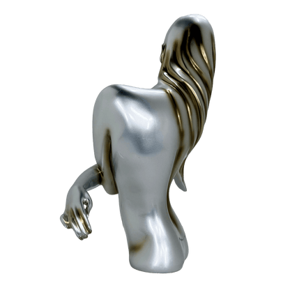 Elegant Abstract Female Bust Metallic Statue