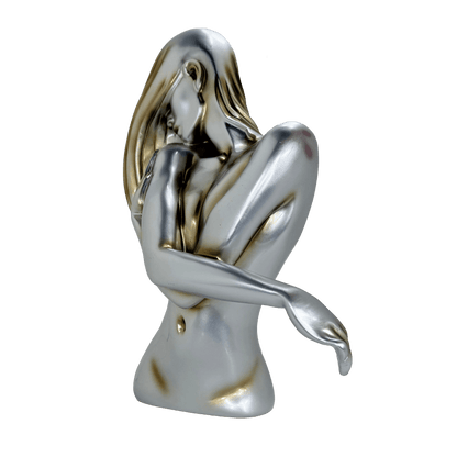 Elegant Abstract Female Bust Metallic Statue