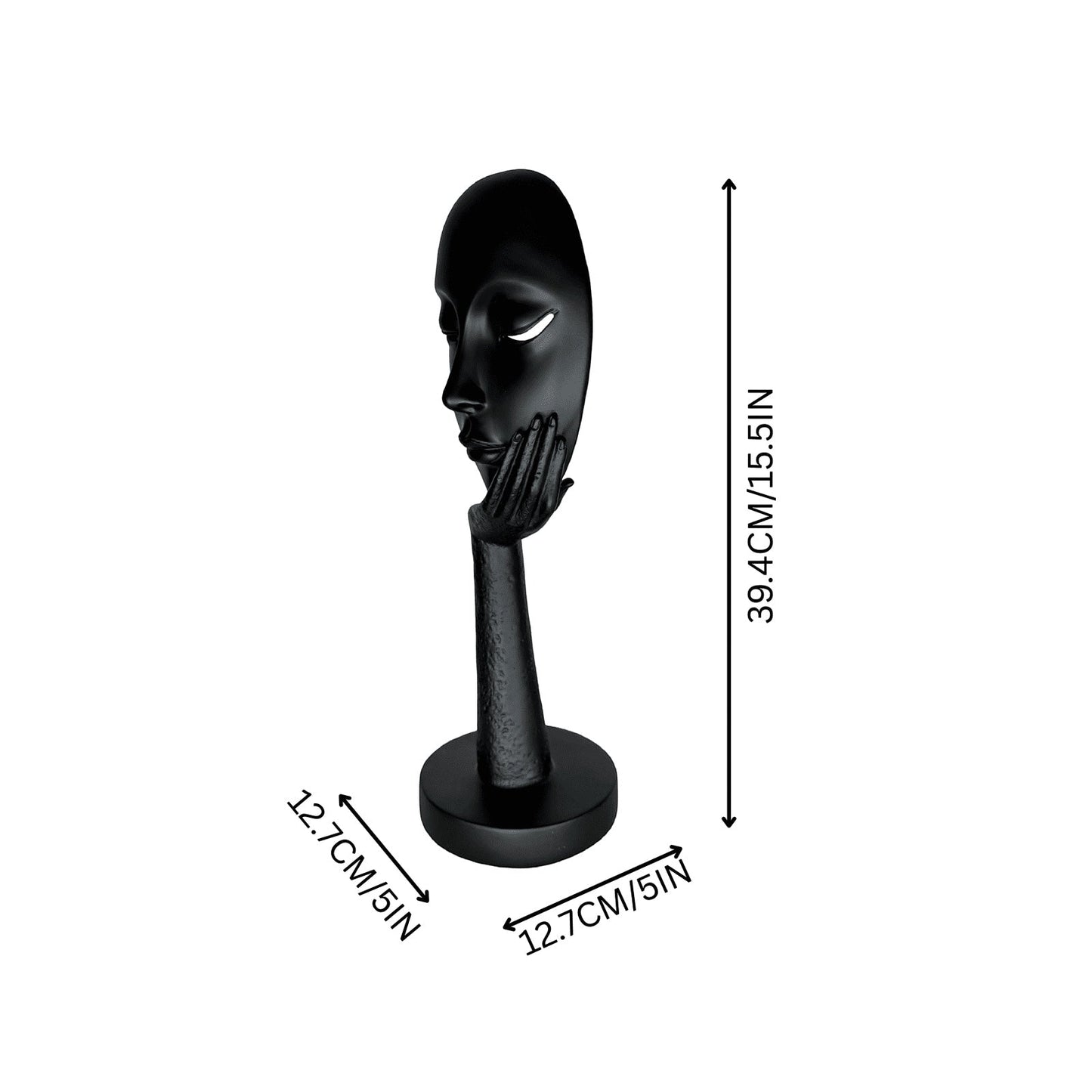 Silent Muse Sculpture – Modern Black Statement Decor