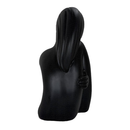 Modern Matte Black Abstract Reclining Figure Tabletop Wine Bottle Holder – Contemporary Resin Statue and Decorative Single Bottle Stand for Kitchen, Bar, and Dining Room Décor