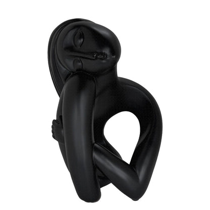 Modern Matte Black Abstract Reclining Figure Tabletop Wine Bottle Holder – Contemporary Resin Statue and Decorative Single Bottle Stand for Kitchen, Bar, and Dining Room Décor