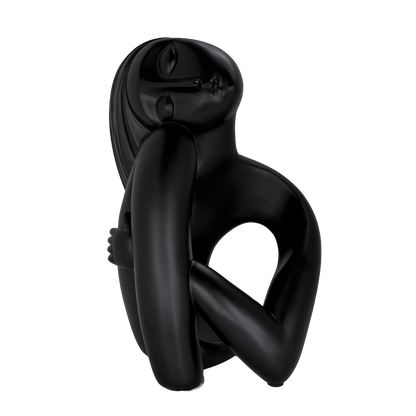 Modern Matte Black Abstract Reclining Figure Tabletop Wine Bottle Holder – Contemporary Resin Statue and Decorative Single Bottle Stand for Kitchen, Bar, and Dining Room Décor
