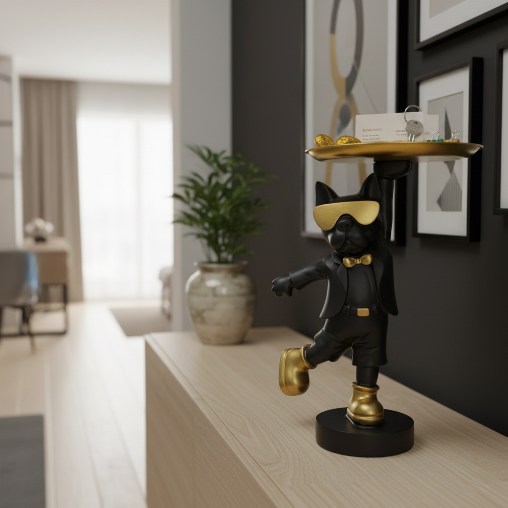 The Dapper Pup: Playful spirit, golden style.