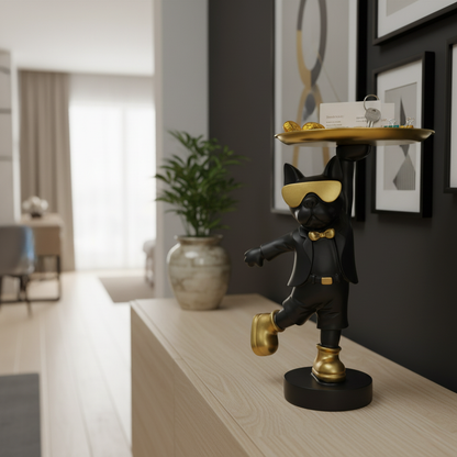 The Dapper Pup: Playful spirit, golden style.