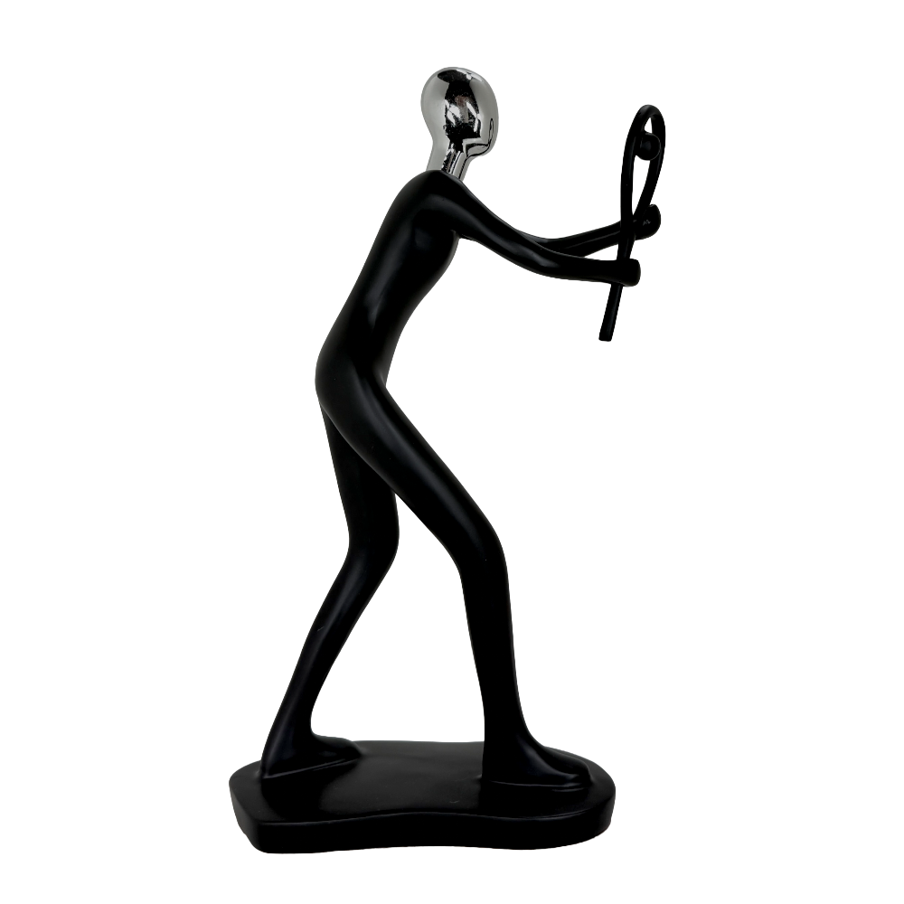 Modern Abstract Fragmented Badminton Player Tabletop Figurine – Contemporary Resin Sports Statue for Home and Office Décor
