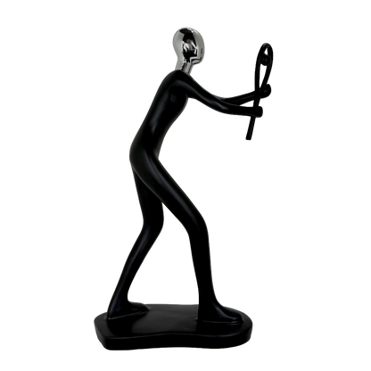Modern Abstract Fragmented Badminton Player Tabletop Figurine – Contemporary Resin Sports Statue for Home and Office Décor