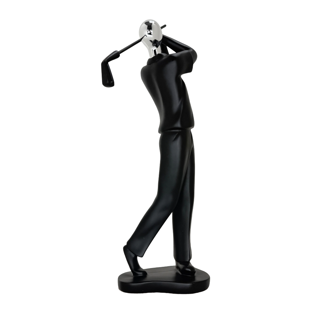 Modern Abstract Fragmented Golf Player 11-Inch Tabletop Figurine – Contemporary Resin Sports Statue for Home and Office Décor