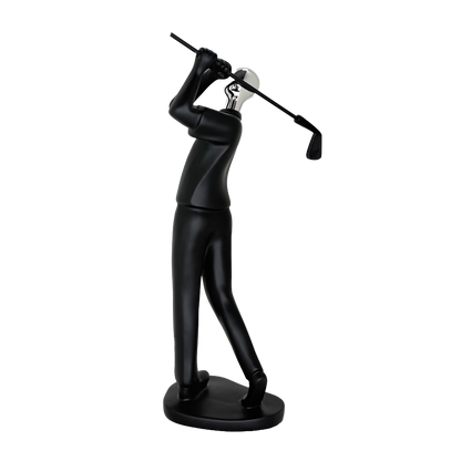 Modern Abstract Fragmented Golf Player 11-Inch Tabletop Figurine – Contemporary Resin Sports Statue for Home and Office Décor